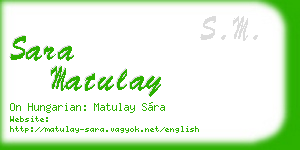 sara matulay business card